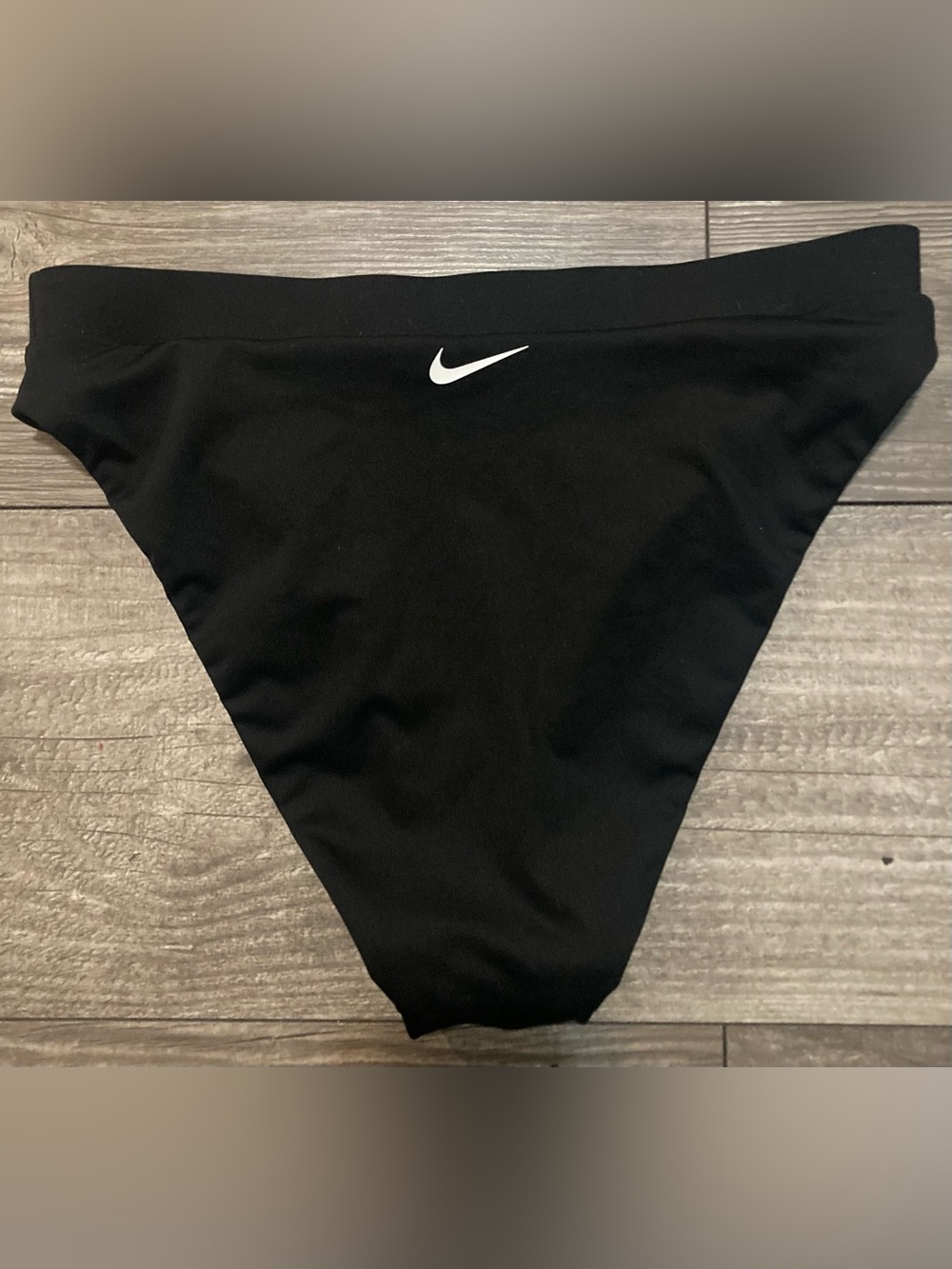 Nike Black Swim Bottom with White Swoosh